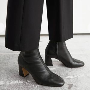 & Other Stories Almond Toe Leather Boot
